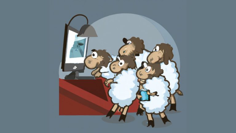 a group of sheep ordering on a crowdfunding site